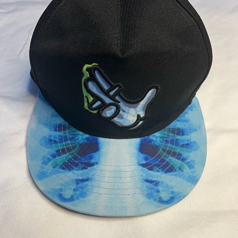 Black and Blue Graphic Snapback Hat